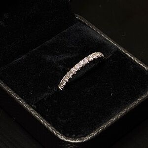 Diamond-Accented Silver Eternity Band - 0.42 Ct